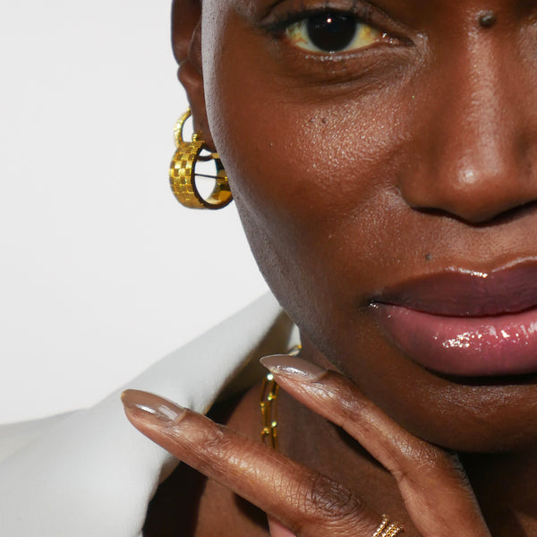 Woven Bar Hoop Earrings