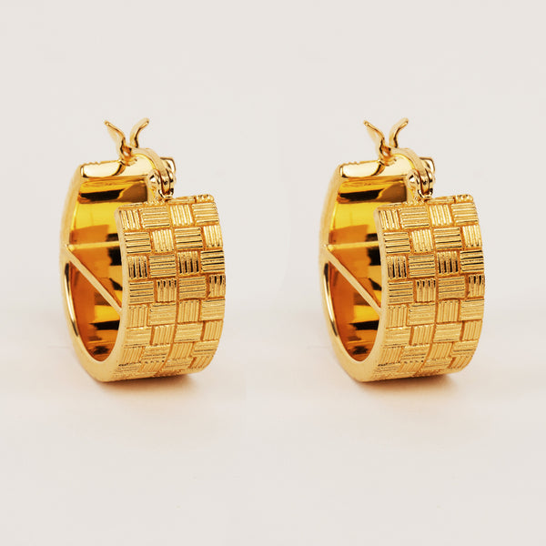 Woven Bar Hoop Earrings